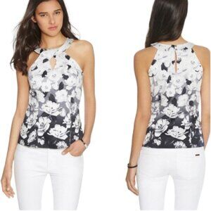 White House Black Market-Black and White Floral Bodice-size 12 NWT